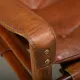 Arne Norell Sirocco Safari Lounge Chair in stained Ash and Brown Leather