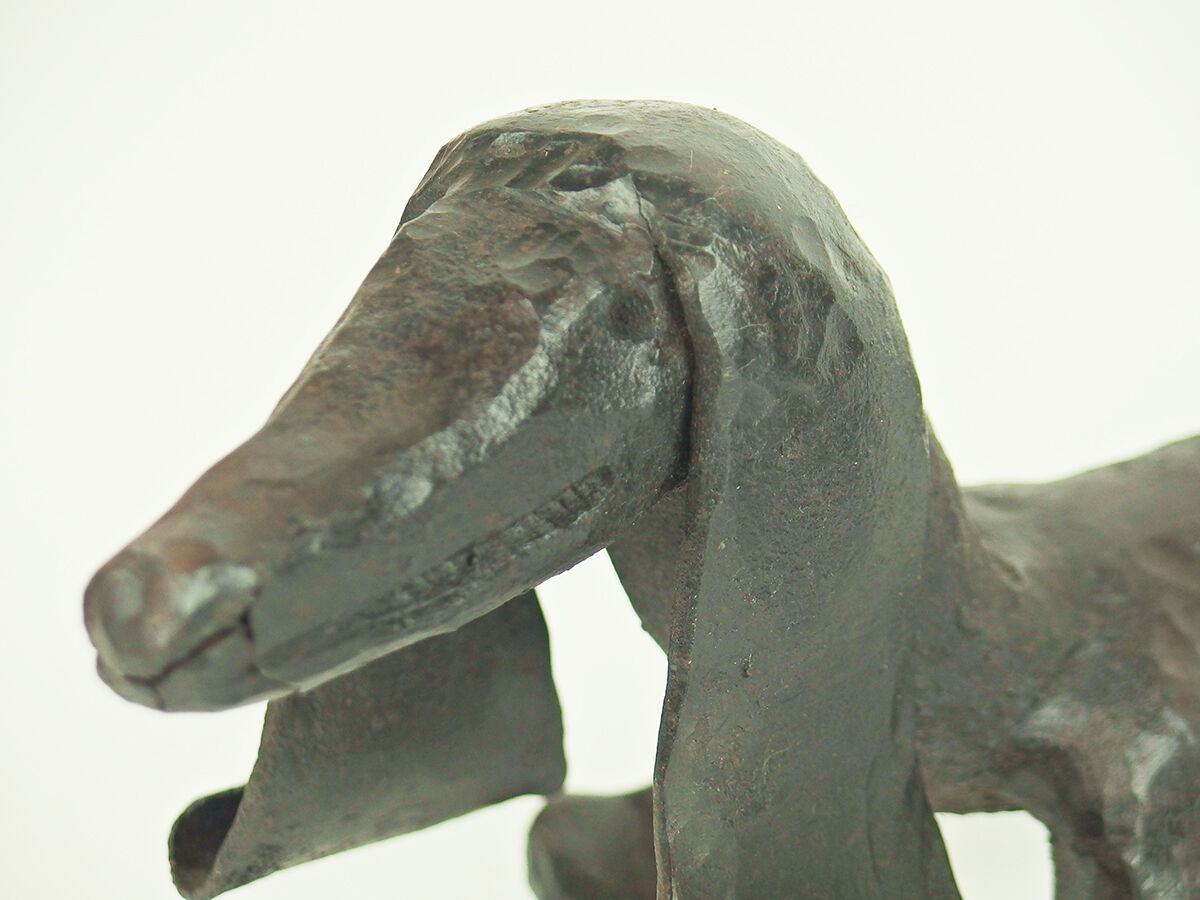 Pair of wrought iron "dog" chenets