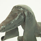 Pair of wrought iron "dog" chenets