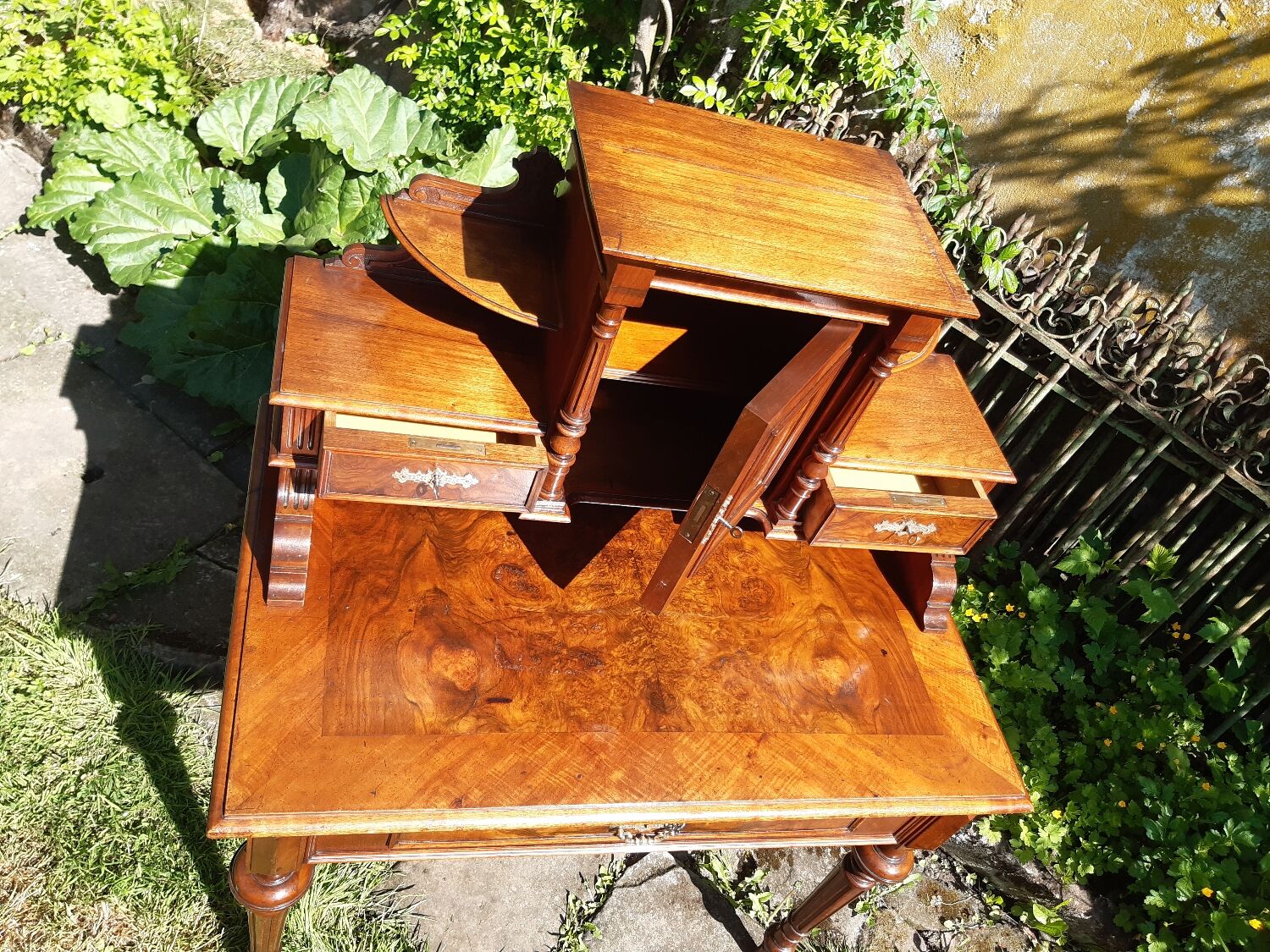 Walnut stepped desk nineteenth era