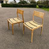 Pair of vintage Havana model chairs for Condorzio Sedie Frueli, Italy. 1960s