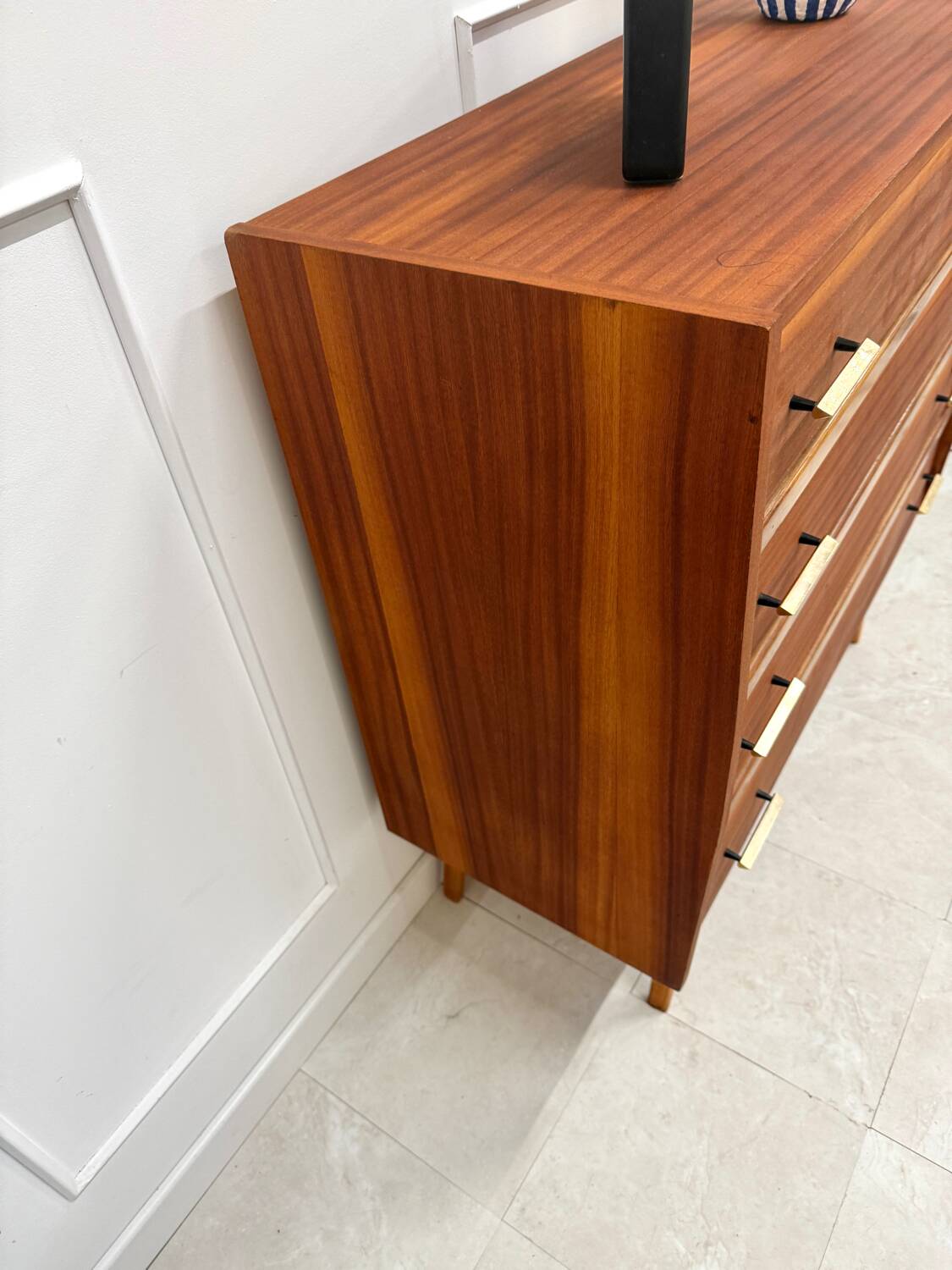 Vintage chest of drawers with compass feet