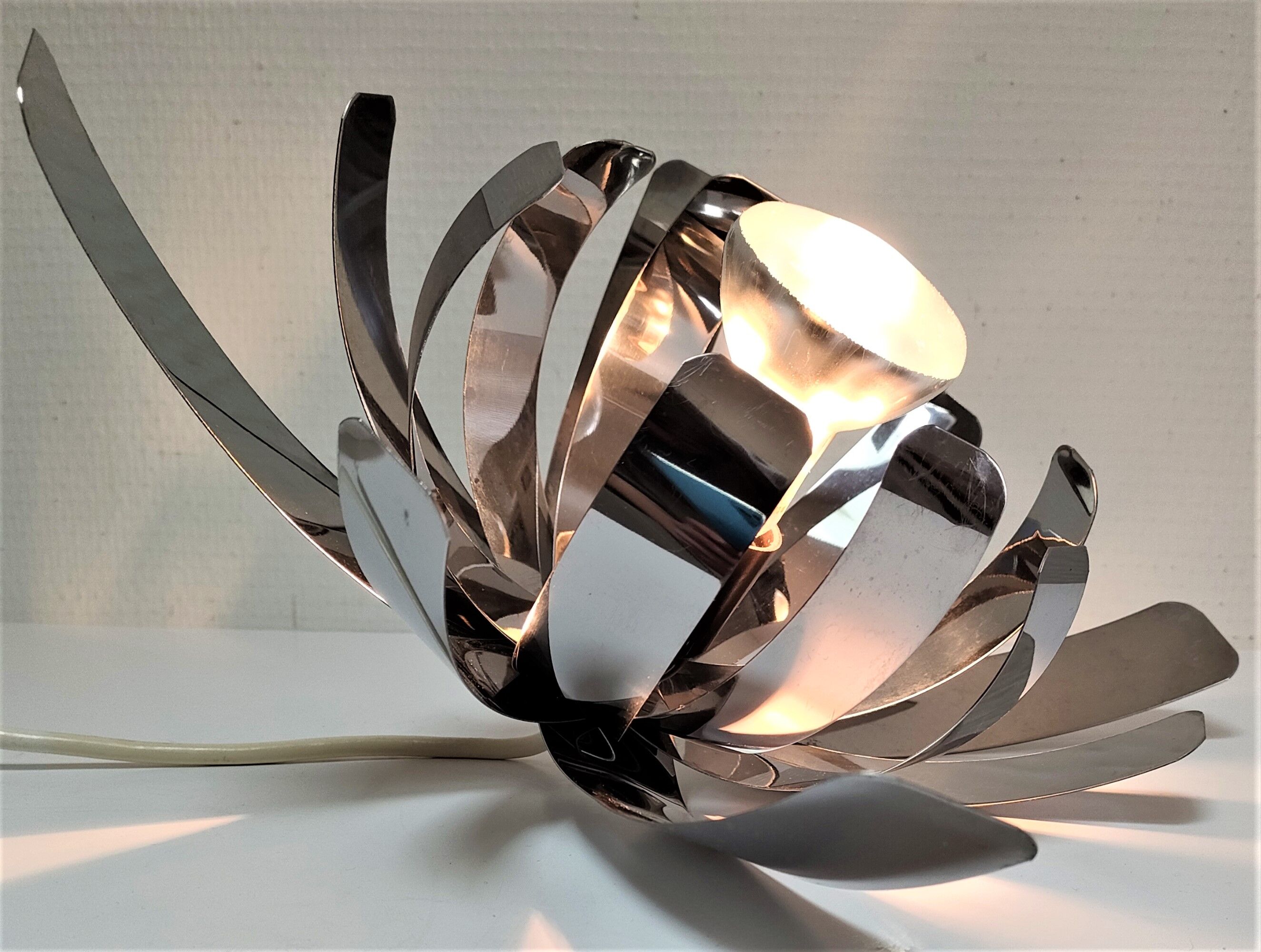 Suspension Fleur de Lumière stainless steel design Jocelyne Trocmé