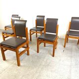 Solid oak dining chairs by Meubelatelier Vanda, 1970s