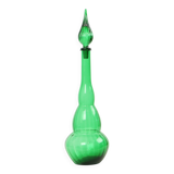Huge Green Glass Carafe Genie Bottle Empoli Italy 63cm