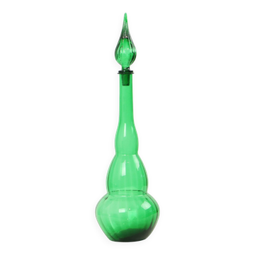 Carafe en verre d'Empoli vert, Italie