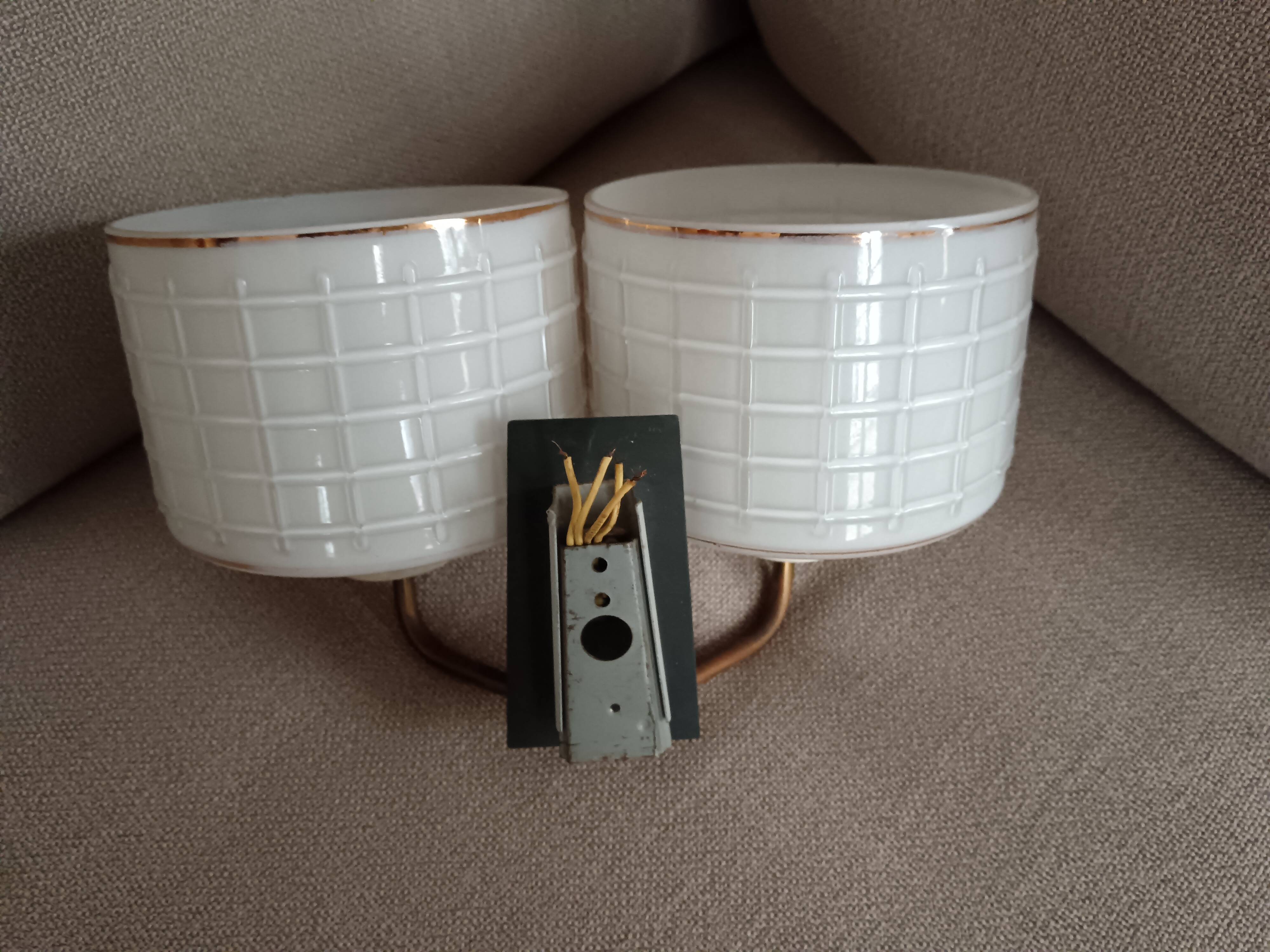 Pair of 50s/60s art deco style wall lights