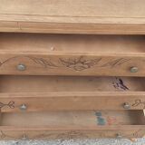 Chest of drawers 3 drawers art deco wood raw