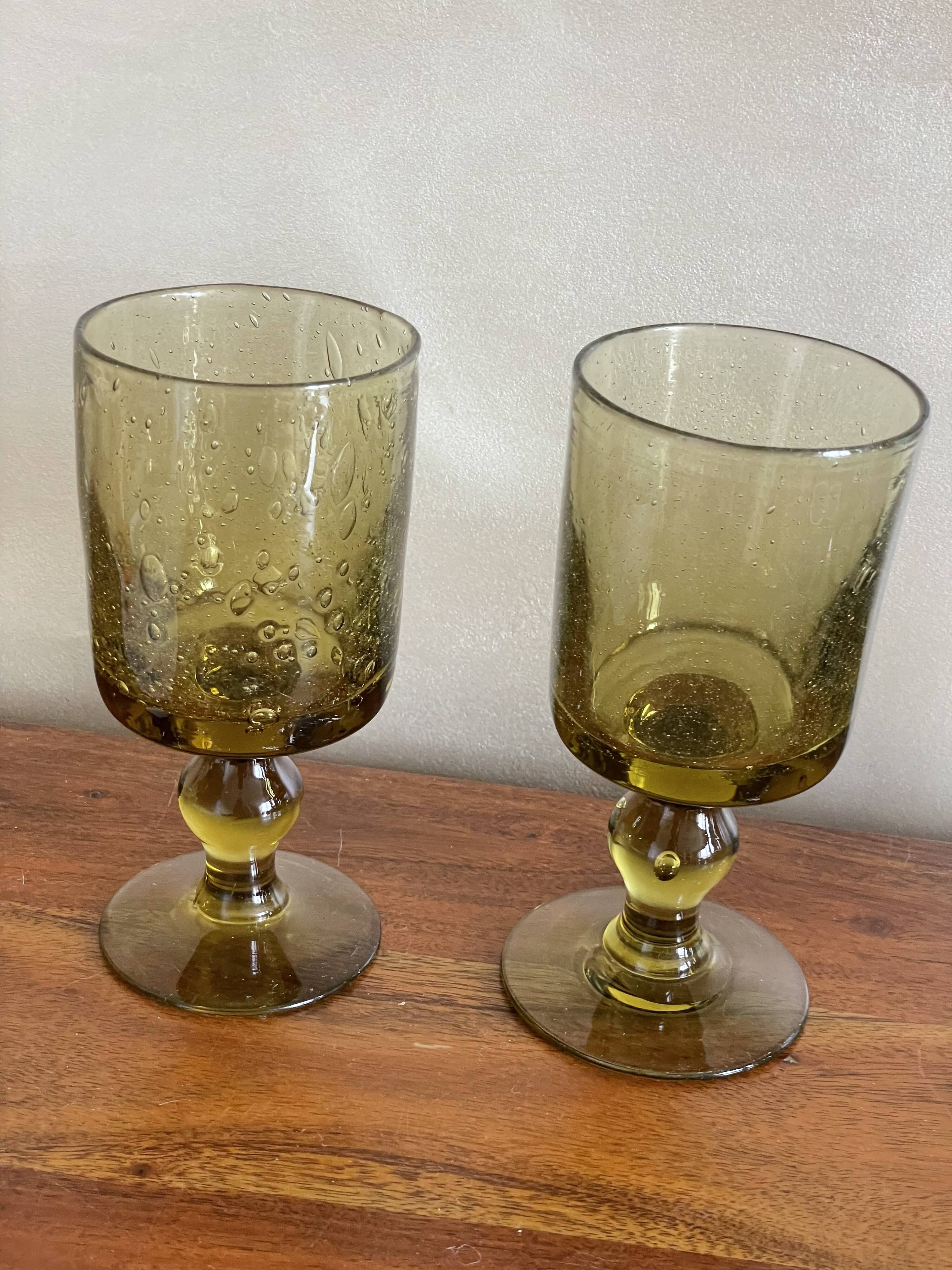 Duo of large Biot glasses