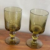 Duo of large Biot glasses