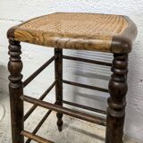 High stool with cane seat