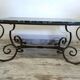 Wrought iron and marble coffee table
