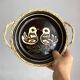 Alsatian wicker and ceramic bird dish