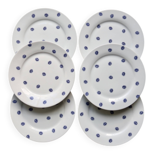 6 assiettes plates vintage