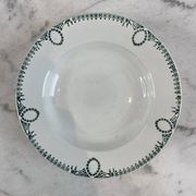 Set of 7 deep plates in earthenware, decorated with a green frieze.