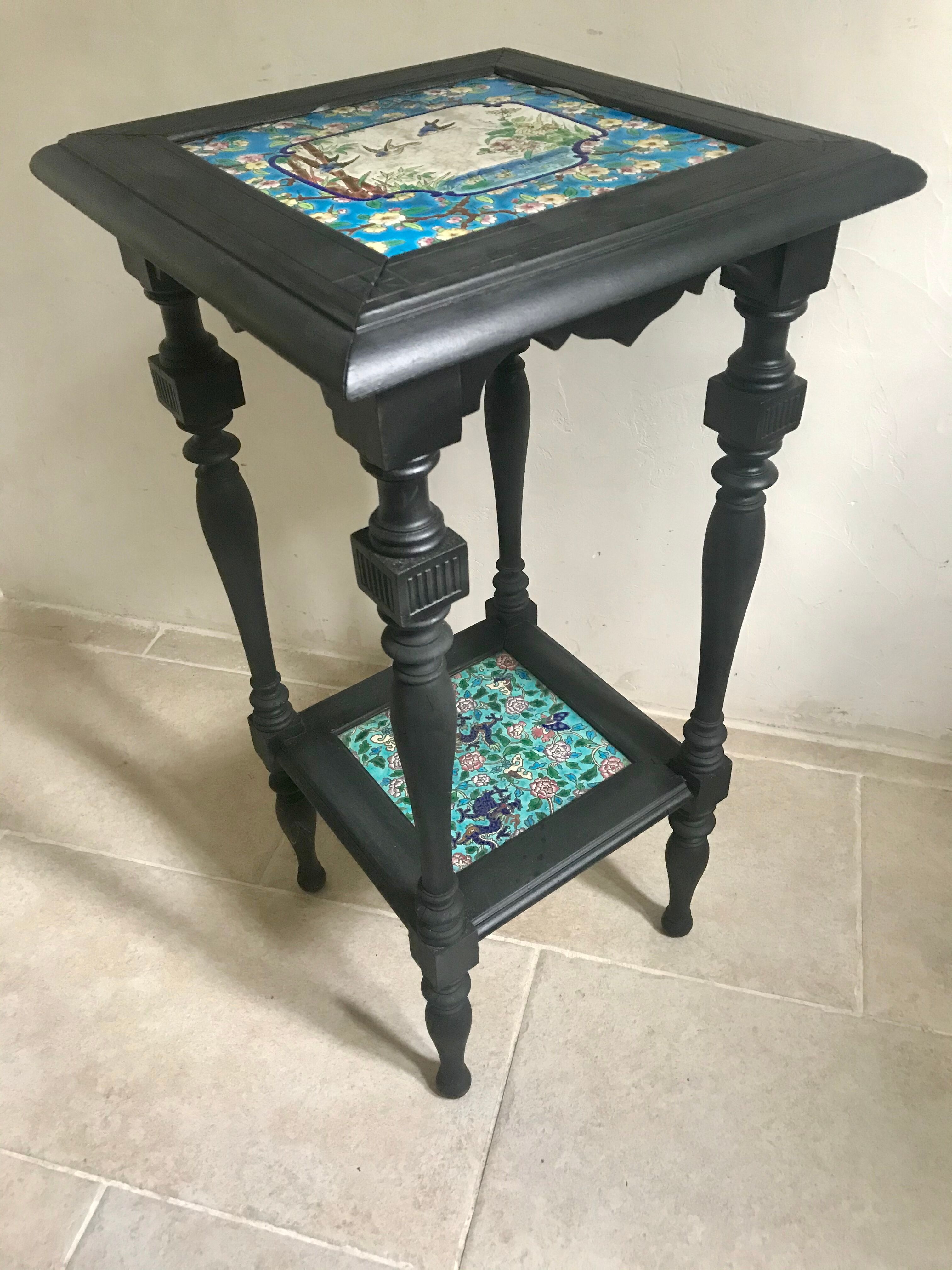 Longwy 19th-century enamels sellette