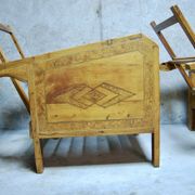 Fauteuils de véranda vintage en bois avec marqueterie incrustée 1930s