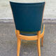 6 vintage solid wood dining chairs with blue-green leather