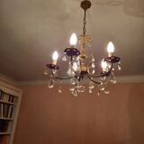 Crystal and bronze chandelier