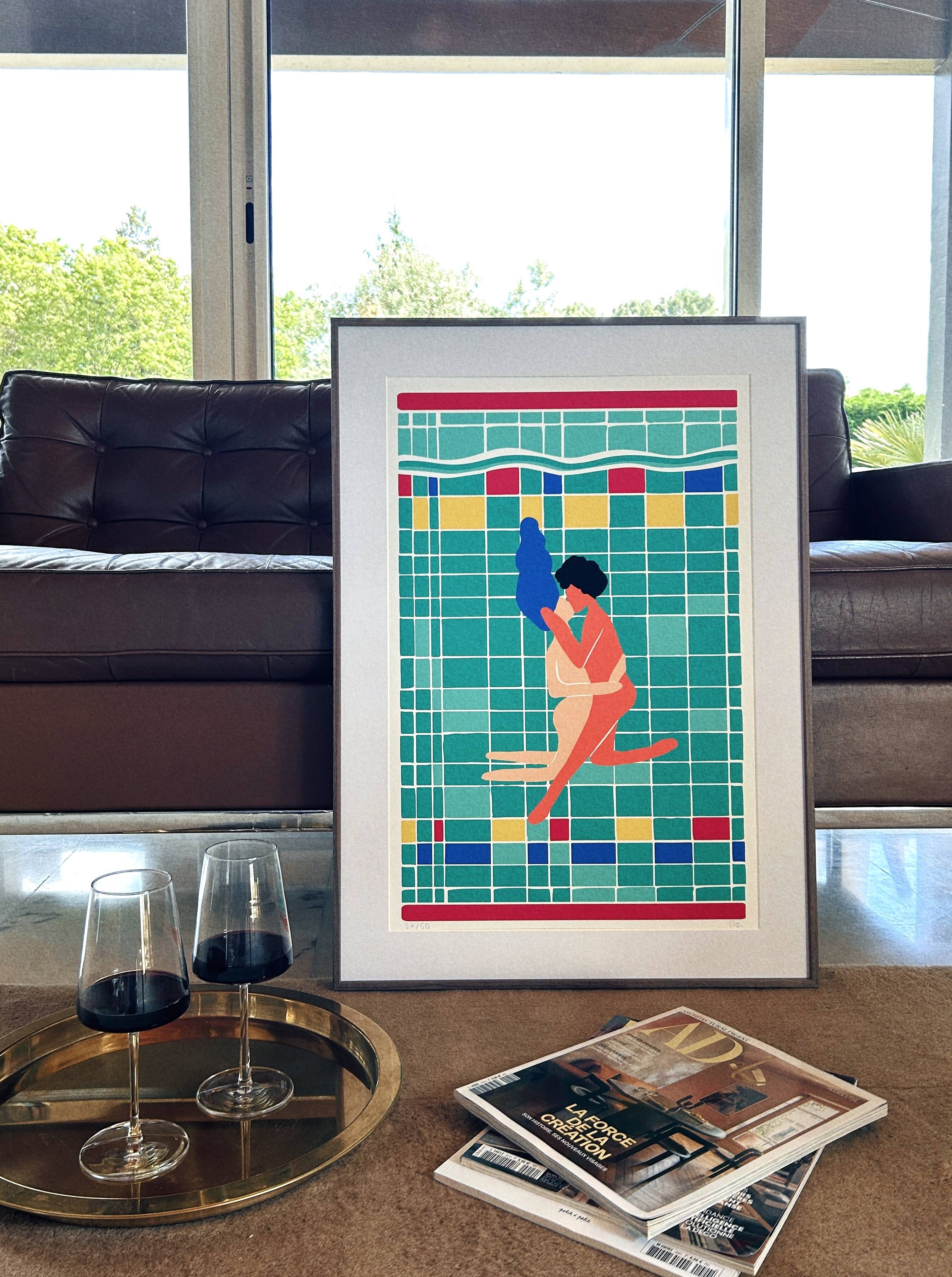 Art Illustration, The Swimmers, signed by the Artist Sho