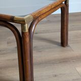 Bamboo and glass coffee table