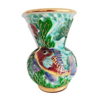 Céramique de Monaco vase aux poissons