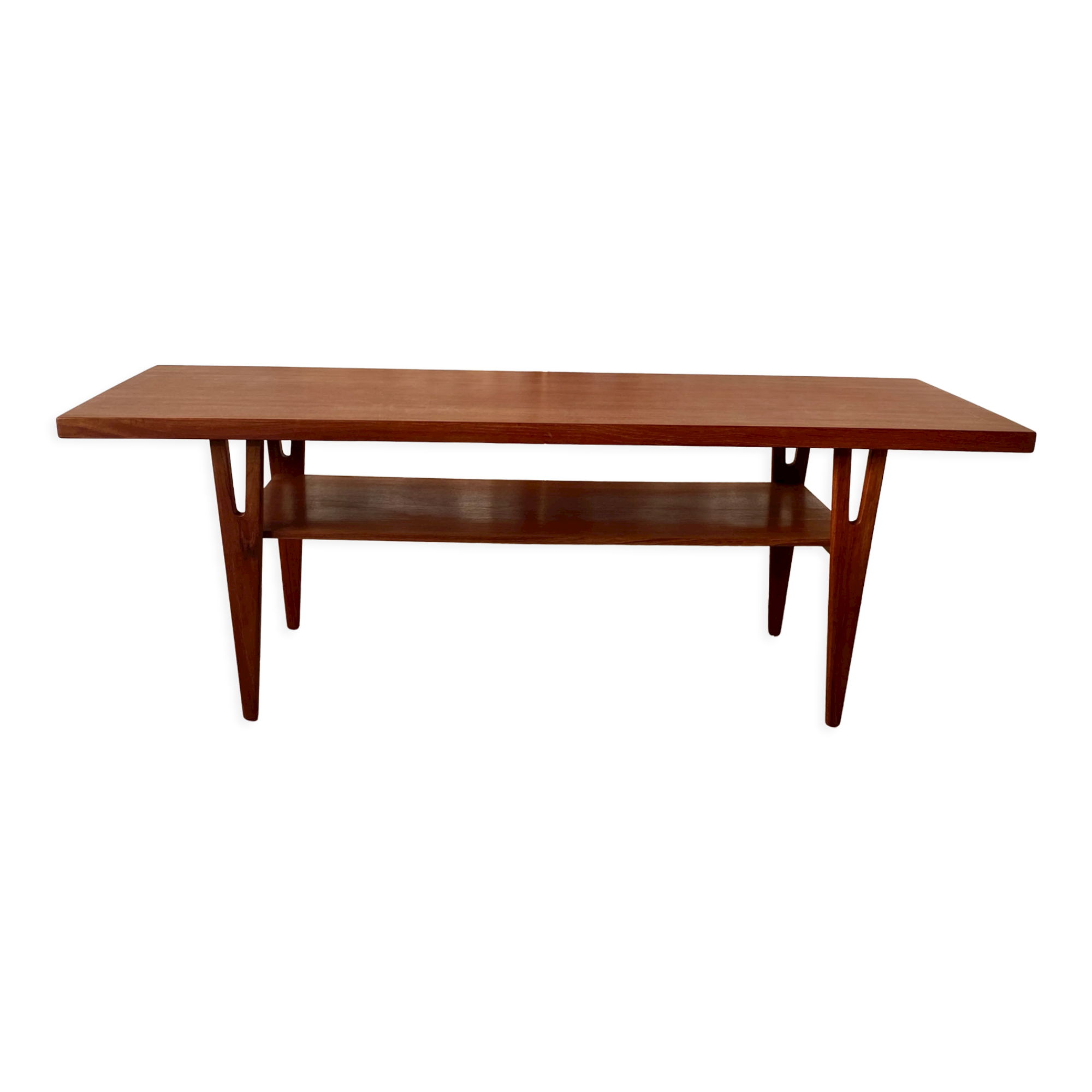 Scandinavian teak coffee table double top
