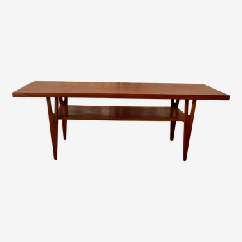 Scandinavian teak coffee table double top