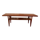 Table basse scandinave en teck double plateau
