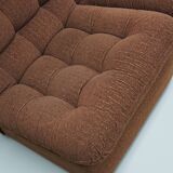 Vintage Brown German 3-seat Modular Design Sofa Boucle, 1970s