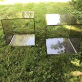 Pair of bedside tables in plexiglass smoked 70