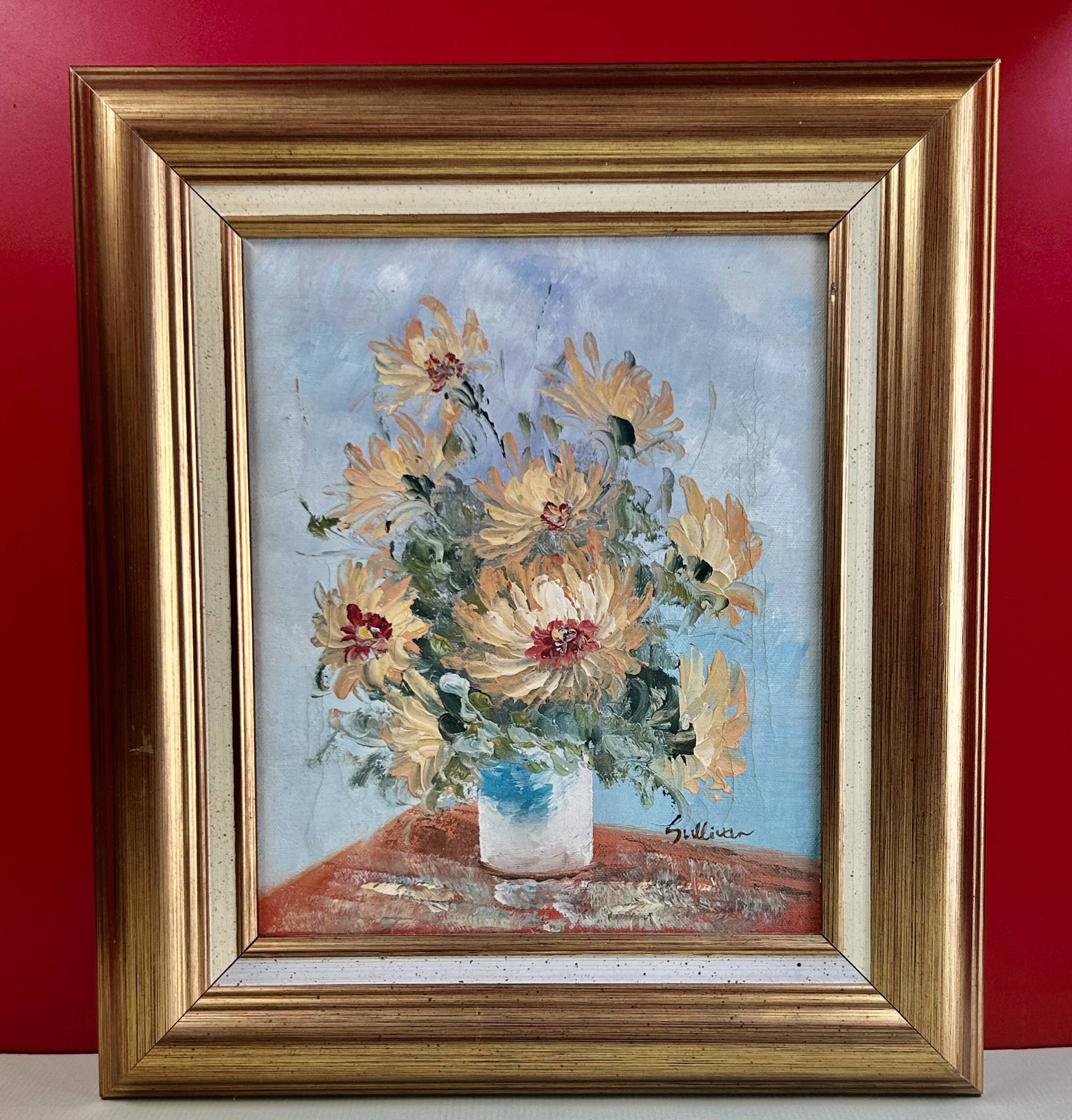 Oil painting on canvas, Bouquet of Flowers, Signed Sullivan