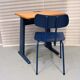 Bureau bois/bleu et chaise