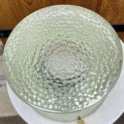 Vacuum pocket container art deco modernist glass, crystal stamp to decipher