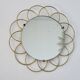 Miroir soleil " fleur " en métal doré années 60