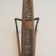 Lacquered metal and rattan bottle holder