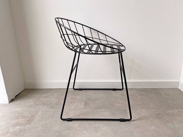 Tabouret / chaise vintage en fil métallique