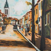 Maurice Utrillo: La Vacheresse, national road to Anse (Rhône), signed lithograph