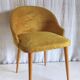Vintage chair in wood and old gold fur - 50s/60s