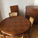 Louis Philippe-style cherry table with 4 chairs
