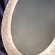 Erco large melted ice acrylic glass illuminated oval wall mirror, 1970s