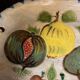 Fruit bowl signed puigdemont spanish ceramic fruit decor osie handle