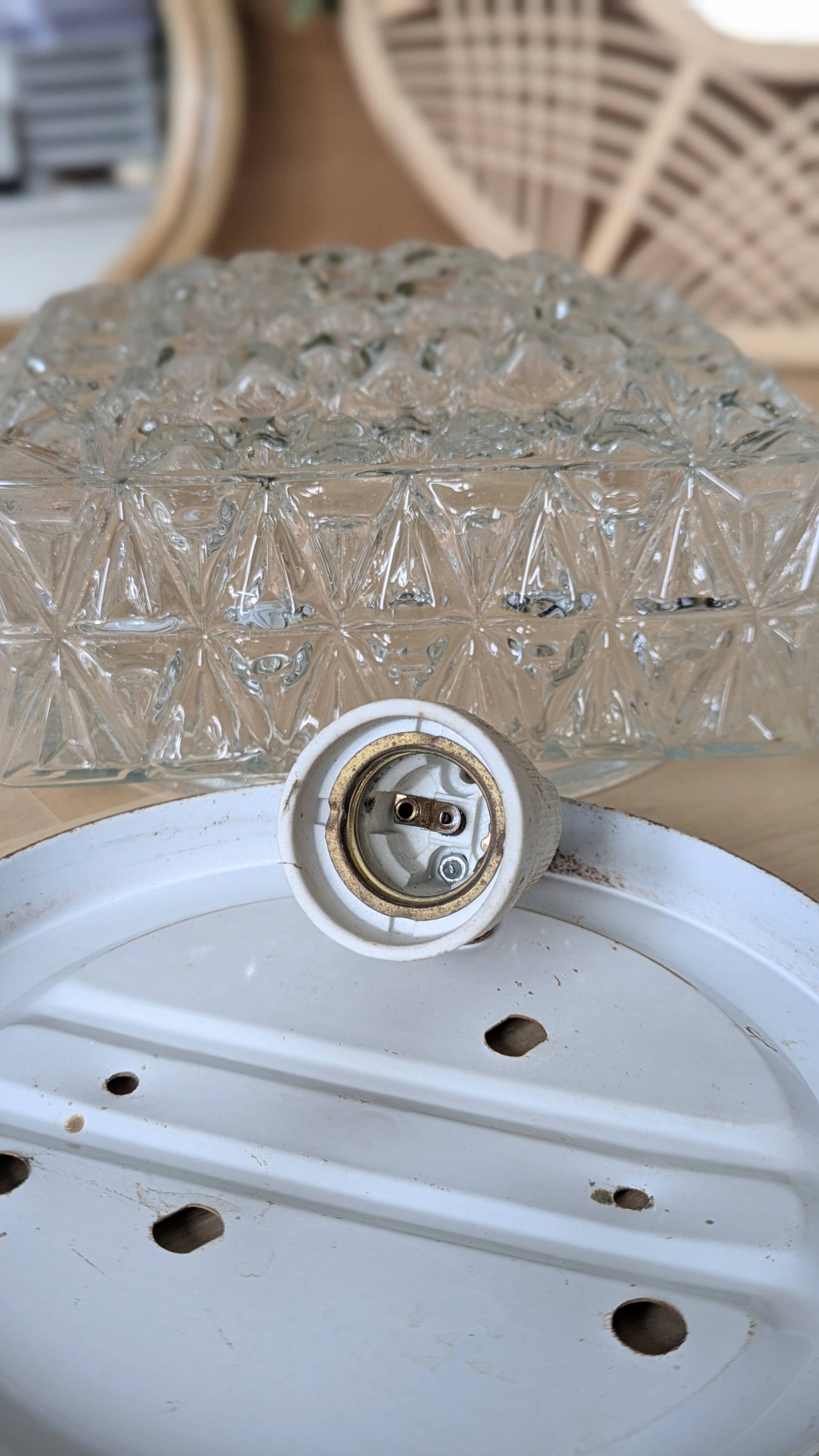 Square glass ceiling light