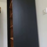 Old black oak bookcase drawer storage unit dresser shelf cabinet of curiosities