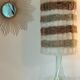 High glass lamp and vintage alpaca