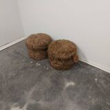 Paire de tabourets/rangements/tables basses années 1990