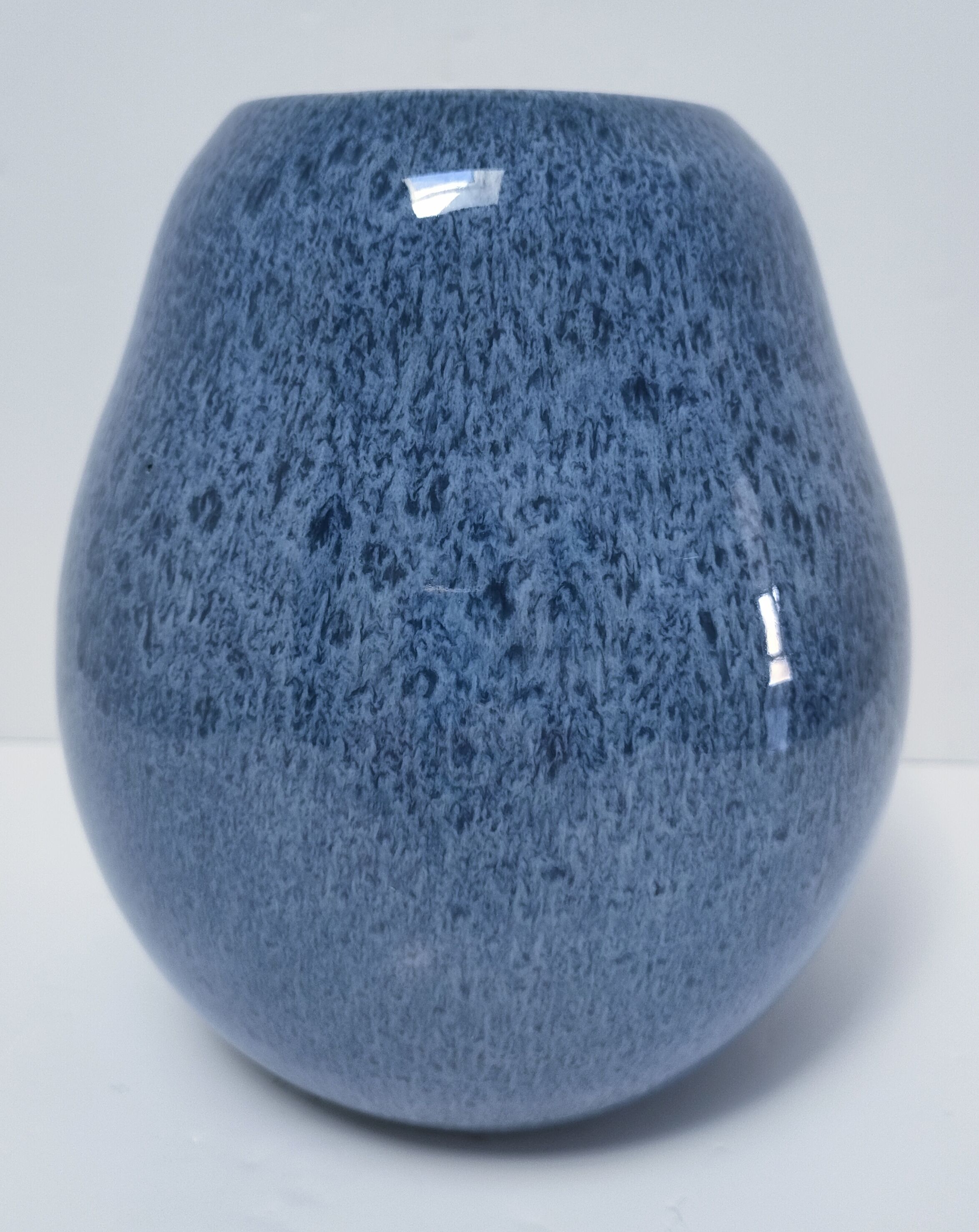 Blue design glazed ceramic vase Holland 90s