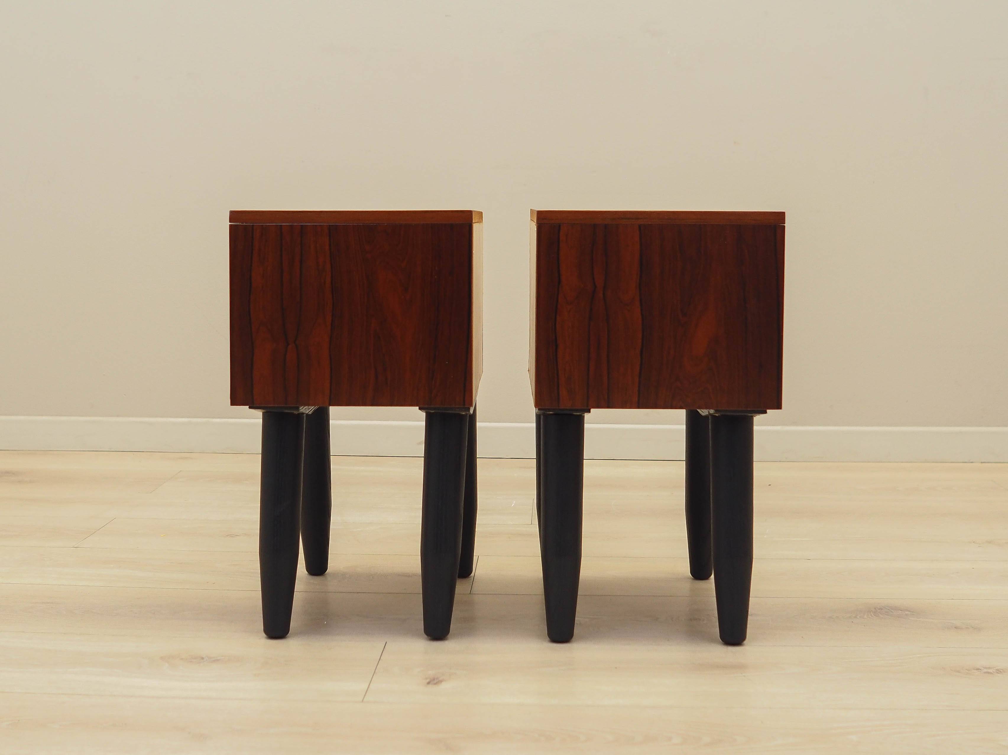 Set of rosewood bedside cabinets, Danish design, 1970s, production: Denmark