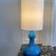 Lampe vintage en céramique bleue style année 70  trés décorative
