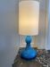 Vintage blue ceramic lamp in 70s style, very decorative.